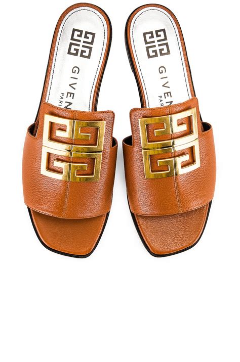 Shop Givenchy 4G Leather Flat Mule Sandals 